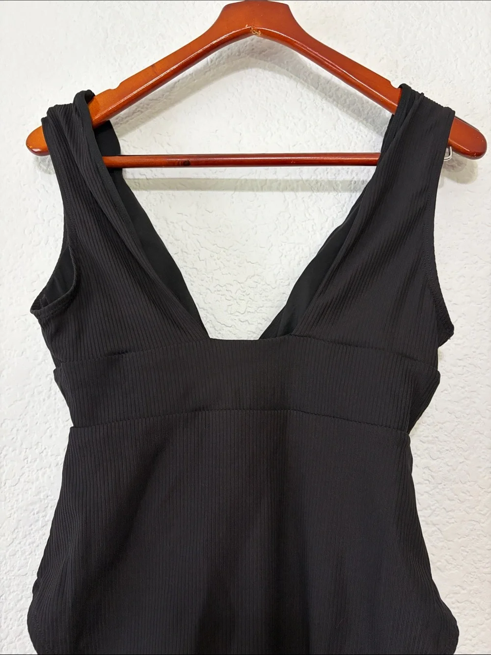 Andie Swim Mykonos Black Ribbed One Piece Swimsuit